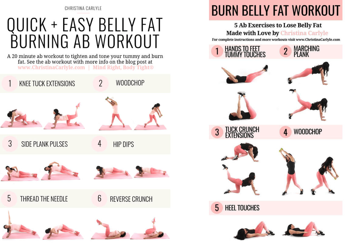 belly fat burning exercises at home